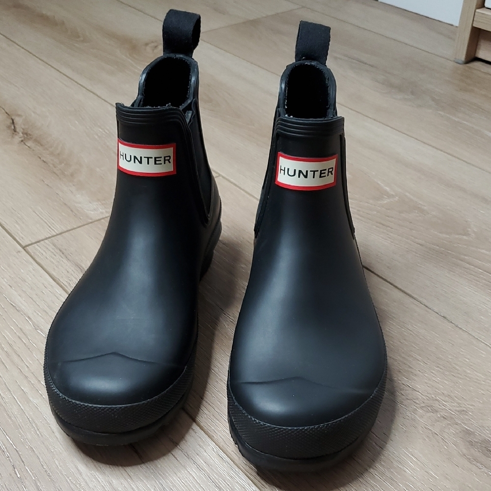 Hunter Original Black Chelsea Rain Boots Womens 8 - Picture 3 of 11